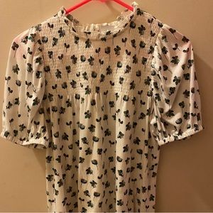 NWT Loft Floral White T-Shirt